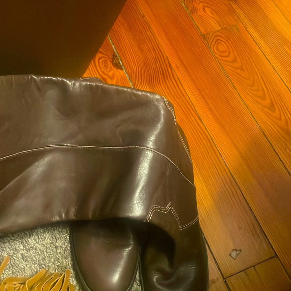 Brown leather boots 2.5 inches